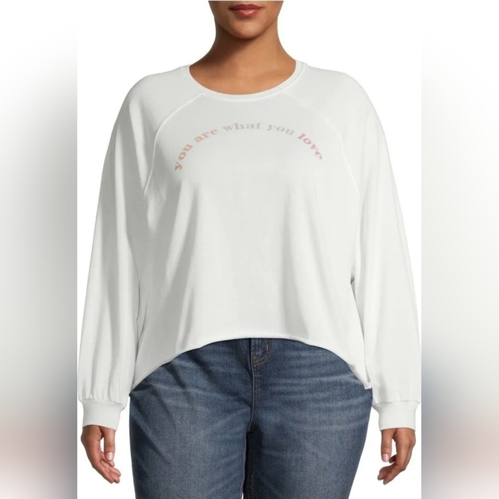 Gray by Grayson Social Women's Plus Size Long Sleeve Pullover Sweatshirt Sz 1X